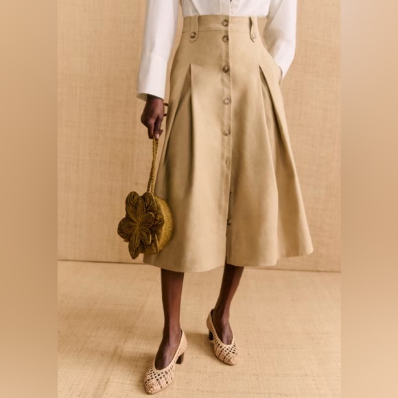 Sezane Dresses & Skirts - Sézane Oksana Midi Skirt – NWT – Size US 4 / EU 36- beige